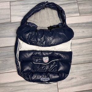 7 A.M. Enfant Baby Shield LS100 Stroller Car Seat Footmuff Blue & White Winter